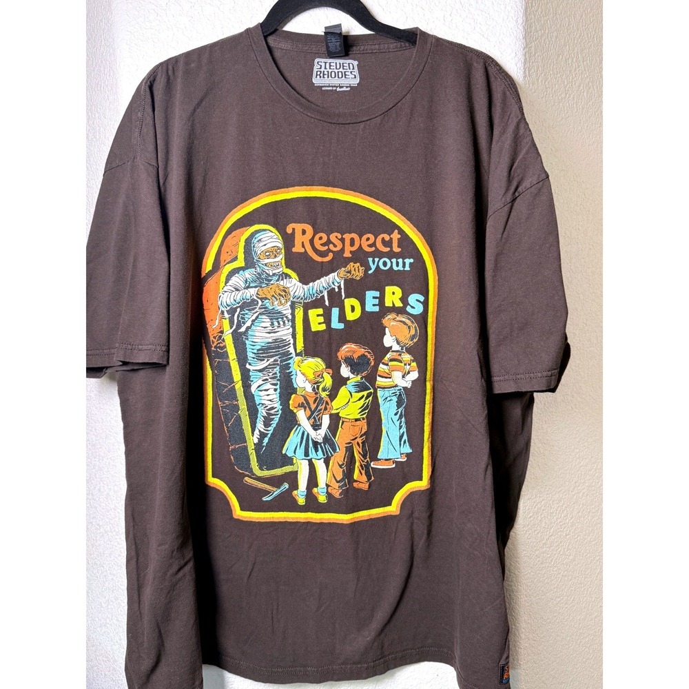 Steven Rhodes Respect Your Elders Mummy T Shirt 3XL Halloween Horror Retro Tee